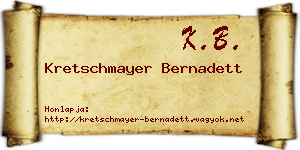 Kretschmayer Bernadett névjegykártya